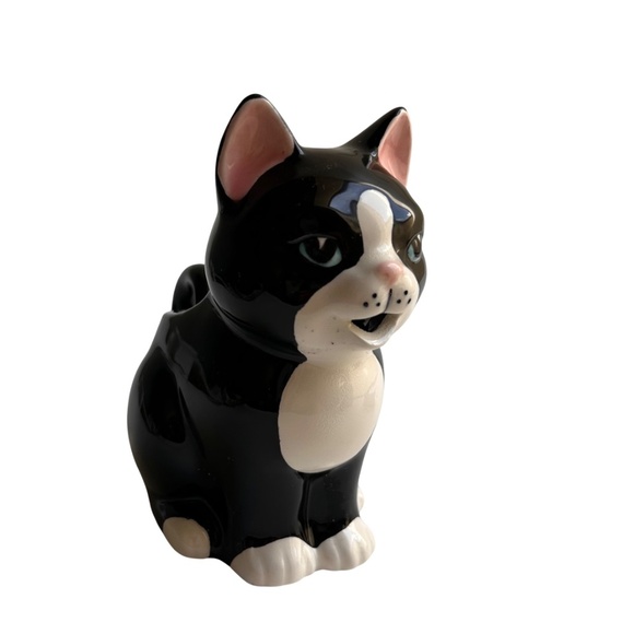 Vintage Lefton Ceramic Tuxedo Kitty Cat Creamer - Picture 1 of 10